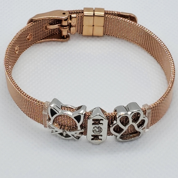 5 ⭐ rated💗 Rose Gold/Silver Cat Mom Bracelet - Picture 2 of 7